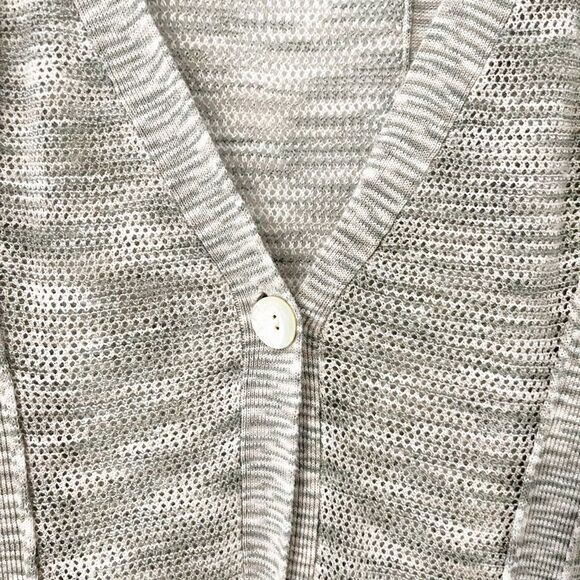 Curio New York Multicolor Tans Knit Linen Blend Cardigan Size S - Picture 3 of 6